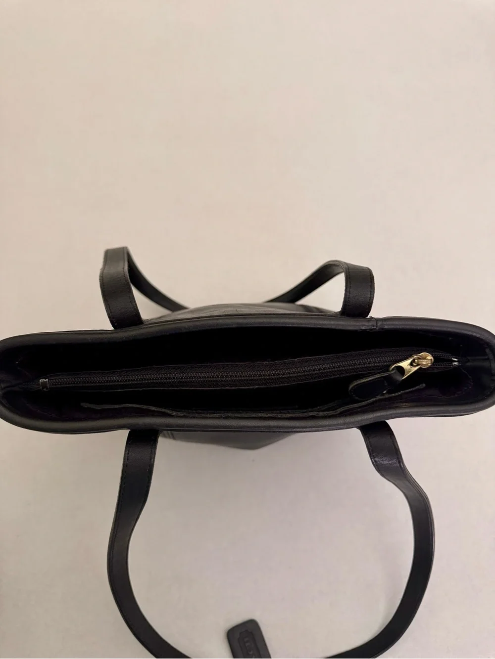 Coach Vintage 9077 Classic Lunch Tote Bag Black Leather Shoulder Bag
